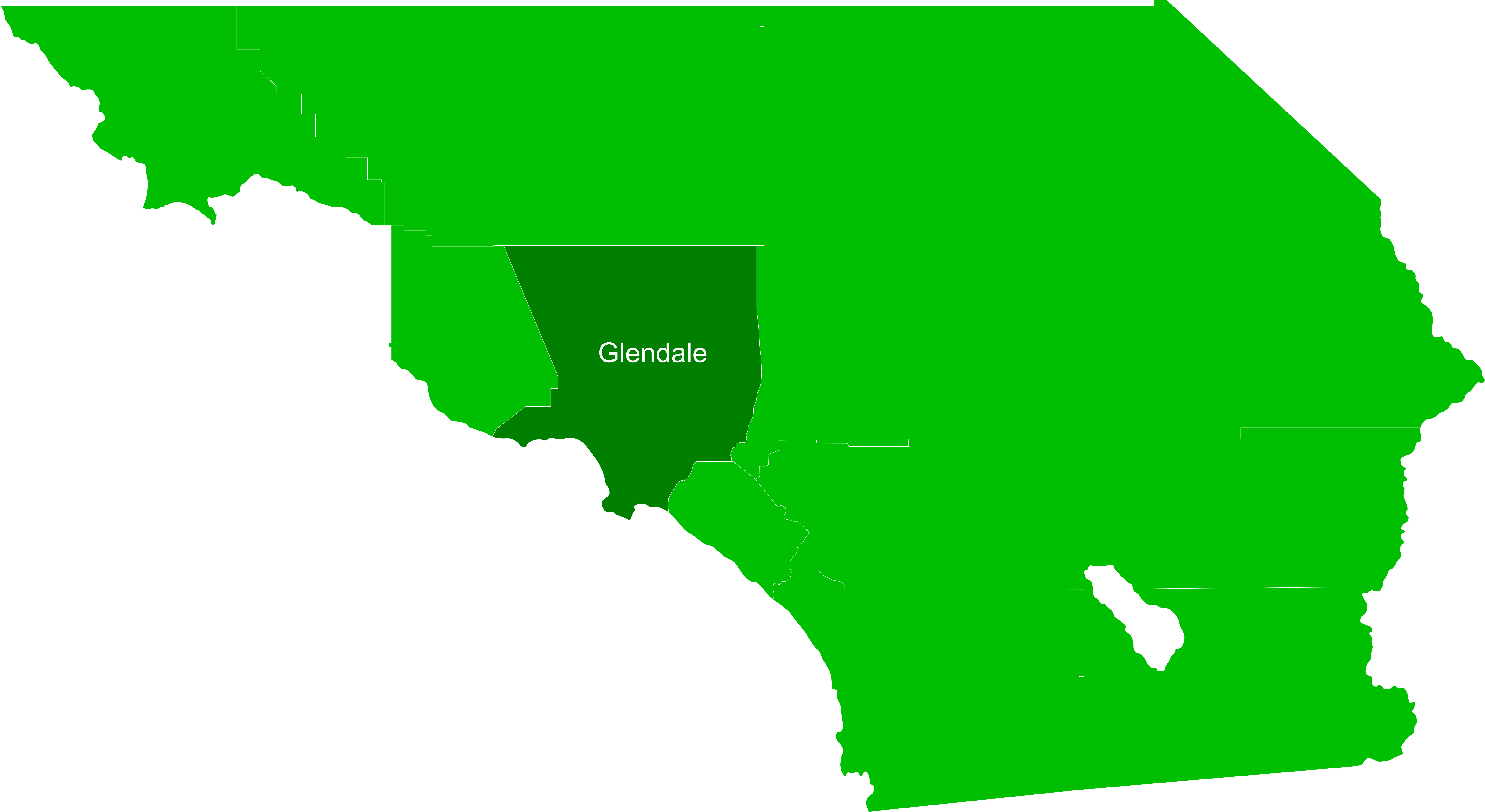 Los Angeles map and its neighboring counties